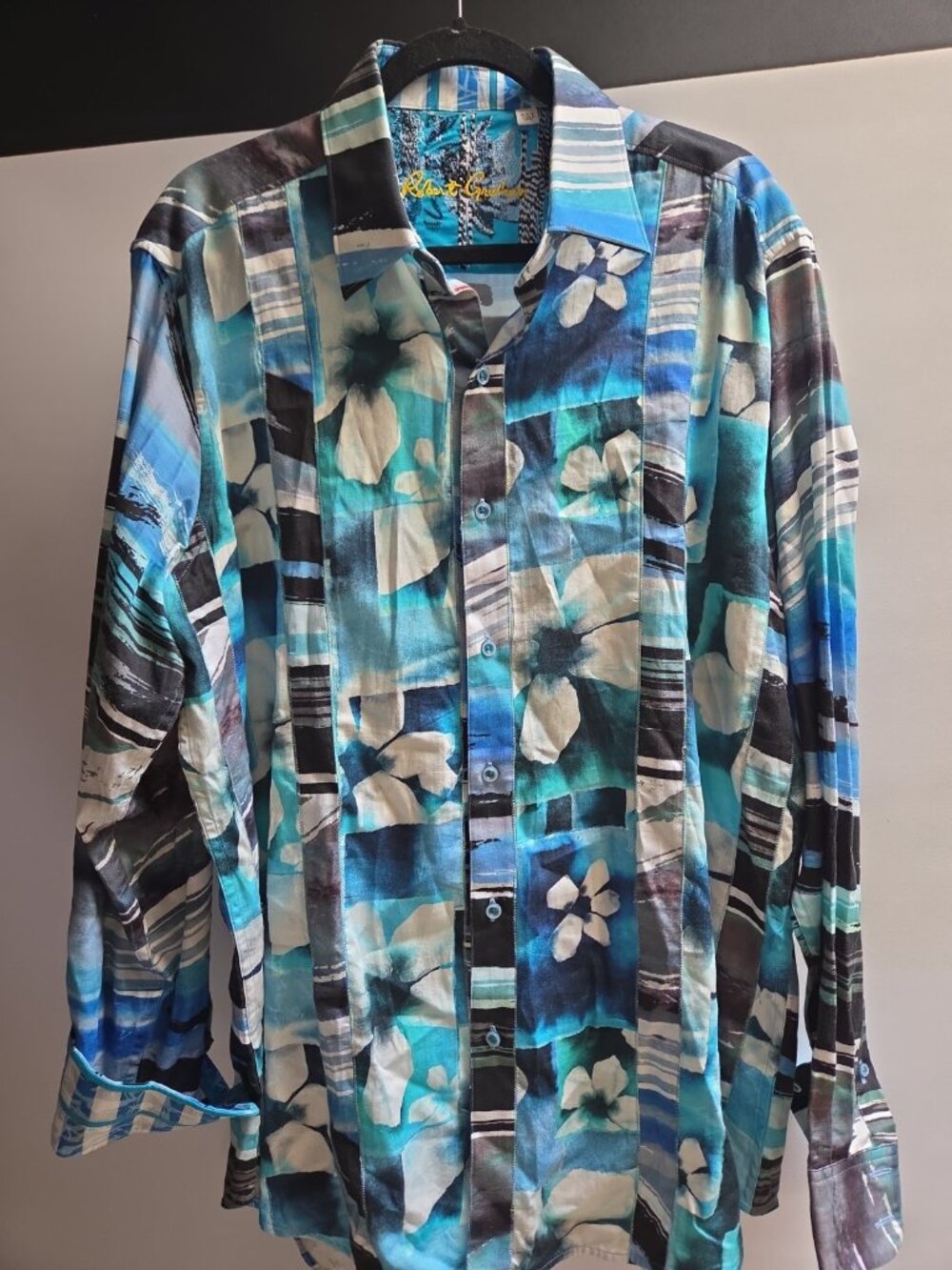 Robert Graham Men’s XLT  ARABIAN SEA Button Down Sports Dress Shirt Collector